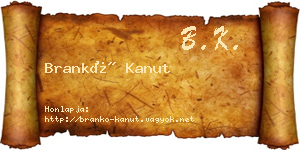Brankó Kanut névjegykártya